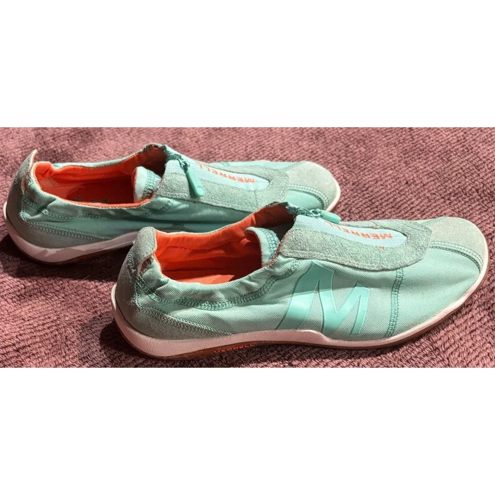 Merrell Green Tea Women 8 J57462 Mint Orange Zip Hiking Performance Shoes